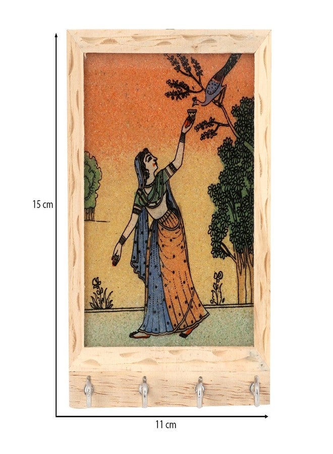 Craft Trade Wall Hooks - Wooden Wall Mounted Hand Painted Key Hanger for Cloth Hangings Rajasthani Decoration Item - Image 2